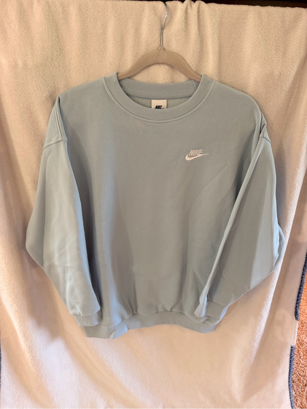 Nike Light Blue Crewneck Sweatshirt with White Logo